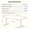 A diagram illustrating the dimensions and specifications of a standing desk. Anteprima dell’immagine prodotto