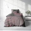 4 teilig Bettwäsche 135x200 cm Kreise anthrazit taupe Produktbild-Vorschau 2