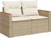 Design 12-tlg. Garten-Sofagarnitur mit Kissen Beige Poly Produktbild-Vorschau 4