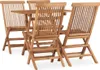 vidaXL 5-tlg. Garten-Essgruppe Klappbar Massivholz Teak Produktbild-Vorschau 8