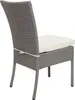 A single gray rattan chair with a cream cushion, shown from a rear-diagonal angle against a white background. Podgląd zdjęcia produktu