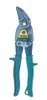 A pair of metal snips with teal handles against a white background. Voir les images du produit