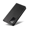 A black leather flip phone case is shown on a white background. Produktbild-Vorschau
