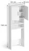 VICCO Waschmaschinenschrank Weiß 190 x 64 cm - Badregal Produktbild-Vorschau 6