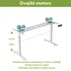 Diagram of a height-adjustable desk frame with dual motors. Náhľad obrázku produktu