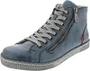 A single blue high-top sneaker with gray laces and a side zipper, shown against a white background. Anteprima dell’immagine prodotto