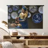 MuchoWow® Wandteppich Wandbehang Mädchen mit Perlenohrring Produktbild-Vorschau 6