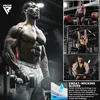 A collage of images showing men working out in a gym, with a focus on weightlifting and fitness. Produktbild-Vorschau