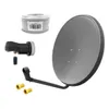 ARLI 60cm HD Sat Anlage grau + Single LNB + 20m Produktbild-Vorschau 1