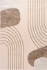 A close-up view of a rug with a geometric abstract design. Produktbild-Vorschau