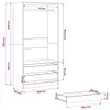 vidaXL Kleiderschrank Schwarz 100x50x200 cm Holzwerkstoff Produktbild-Vorschau 8
