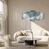 Vlies Leinwandbild - Sparkling Dandelions (5 Parts) Blue Produktbild-Vorschau 4