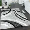 Designer Teppich mit Konturenschnitt Muster Gestreift Grau Produktbild-Vorschau 2