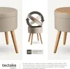 Tabouret avec coffre de rangement YARA aspect lin Voir les images du produit 4