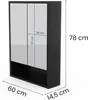 LED Spiegelschrank Bad 60x78 cm Schwarz mit Beleuchtung Produktbild-Vorschau 3
