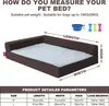 A diagram showing how to measure a pet bed, with a table of product dimensions and load-bearing capacities. Náhled obrázku produktu
