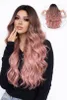 Rosa Perücke Frau - Langes gewelltes Haar - Balayage - Produktbild-Vorschau 9