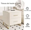 ProximaX Ensemble table de nuit 2 pièces - Velours beige Voir les images du produit 4
