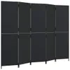 CLORIS Paravent 5-tlg. Schwarz Poly Rattan, 17,5 kg Produktbild-Vorschau 2