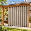 Outdoor Vorhang 254x214 cm Taupe Ösen Thermovorhang Produktbild-Vorschau 2