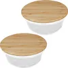 Two glass storage containers with bamboo lids are shown against a white background. Produktbild-Vorschau