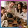 ASATO Gusseisen-Teekanne 0,9 l Set mit 4 Teeschalen und Produktbild-Vorschau 5