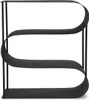 A black metal firewood rack with a double S-shaped design, shown against a white background. Produktbild-Vorschau