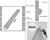 Diagrams and close-ups illustrating the features and dimensions of a wood-look panel. Anteprima dell’immagine prodotto