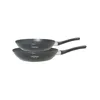 Two black frying pans are stacked on top of each other against a white background. Produktbild-Vorschau