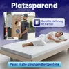 A man is delivering a rolled-up mattress in a box, and a woman is sleeping on a mattress. Náhled obrázku produktu