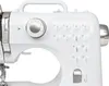 Close-up view of the control panel of a white sewing machine. Produktbild-Vorschau