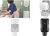 A collage of images showing a person using a soap dispenser in a bathroom, and close-ups of different soap dispensers. Anteprima dell’immagine prodotto