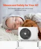 A sleeping baby next to an air conditioner unit on a stand. Anteprima dell’immagine prodotto