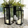 2tlg Metall Laternen Set Schwarz Gartenlaterne Windlicht Produktbild-Vorschau 5