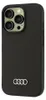 A black Audi branded phone case for an iPhone 16 Pro. Produktbild-Vorschau