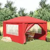 vidaXL Party-Zelt 400 x 300 x 255 cm Rot PE und Stahl Produktbild-Vorschau 2