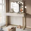 Kosmetiktisch AURORA GOLD ELITE mit Spiegel Kaschmir Produktbild-Vorschau 1