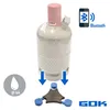 A gas cylinder with a Bluetooth indicator and an IP44 rating, shown with a separate device for measuring gas levels. Produktbild-Vorschau