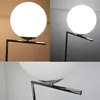Lampada da terra sferica E27, vetro bianco e metallo Anteprima dell’immagine prodotto 3