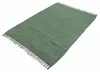 carpetfine Tapis tissé à plat Kilim Chindi Uni couloir vert Voir les images du produit 2
