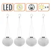 Lanterna solare a LED rotonda da 12 cm in nylon - Set da 4 Anteprima dell’immagine prodotto 3