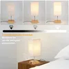 A collage showing a table lamp at different brightness levels and a close-up of the lamp's base with a hand touching it to adjust brightness. Náhľad obrázku produktu