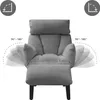 A gray recliner chair with its adjustable features highlighted. Produktbild-Vorschau