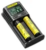 A Nitecore UMS2 USB battery charger with two batteries inserted. Podgląd zdjęcia produktu