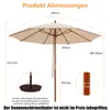 A diagram showing the dimensions of a patio umbrella. Anteprima dell’immagine prodotto
