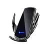 A black and silver wireless car charger with a glowing blue logo. Produktbild-Vorschau