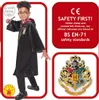 A child dressed as Harry Potter, with safety information and the Hogwarts crest. Anteprima dell’immagine prodotto
