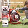 A person is using a pipe cleaning machine outdoors on grass. Podgląd zdjęcia produktu