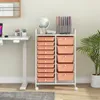 Vozík COSTWAY s 15 stohovatelnými zásuvkami, kovový rám a Náhled obrázku produktu 2