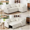 A split image showing a sectional sofa in two configurations: as an L-shaped couch and as a sofa bed. Produktbild-Vorschau